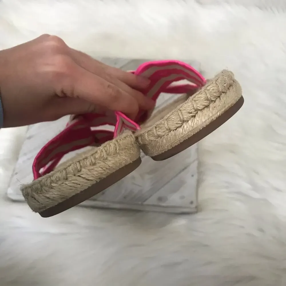 J.Crew Striped Twisted Knot Espadrille Sandals Size 8.5